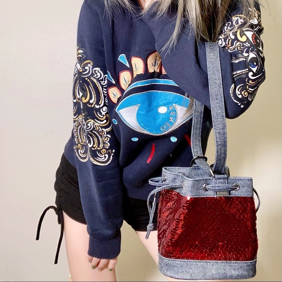 Chanel Denim Sequin Mini Bucket Bag - Picture 5 of 16